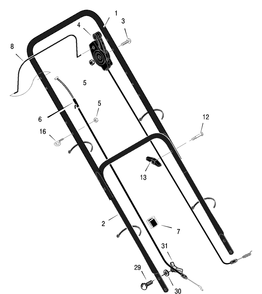 Handle Assembly Diagram and Parts List for 228510X8A 2001 Briggs and Stratton Lawn Mower